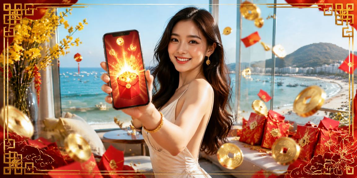 Người dùng tại Vũng Tàu nhận phong bì đỏ thưởng trực tuyến trong kỳ nghỉ bên bãi biển